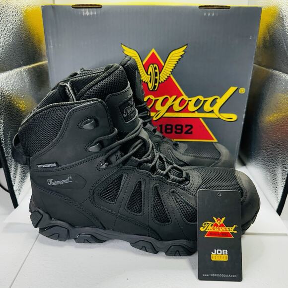 Thorogood Crosstrex Waterproof Composite Toe Work Boots Side Zip Black Men\'s 10